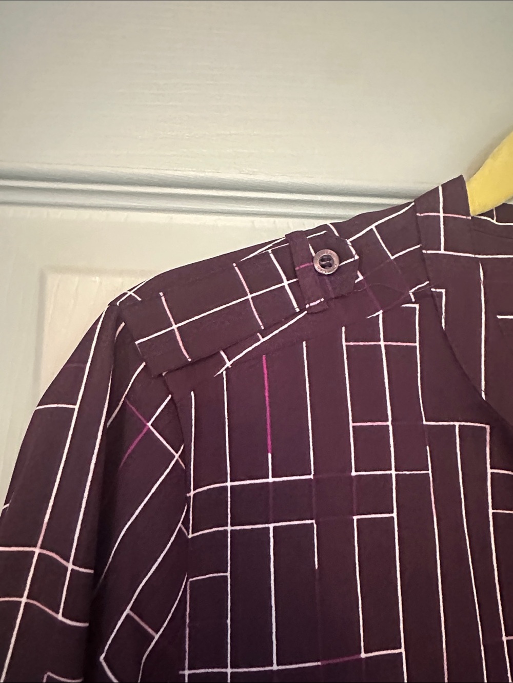 Calvin Klein Plum Grid Print Blouse - Picture 3 of 8